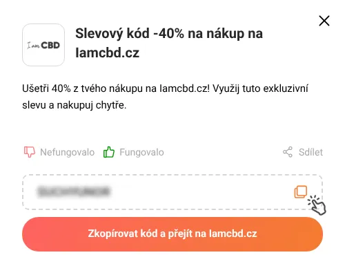 Návod jak zkopírovat slevový kupón Iamcbd.cz