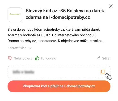 Návod jak zkopírovat slevový kupón I-domacipotreby.cz