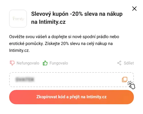 Návod jak zkopírovat slevový kód Intimity.cz