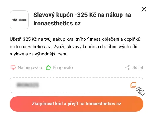 Návod jak zkopírovat slevový kupón Ironaesthetics.cz
