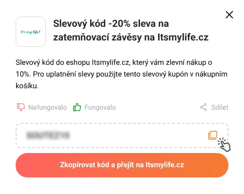 Návod jak zkopírovat slevový kupón Itsmylife.cz
