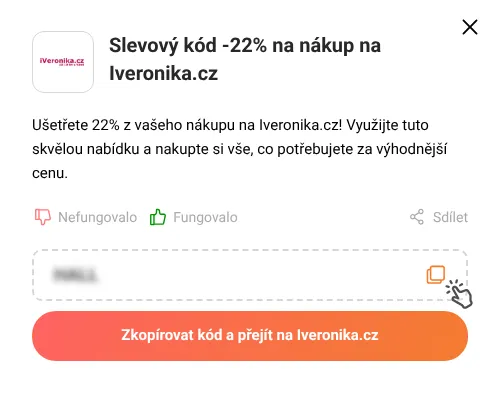 Návod jak zkopírovat slevový kód Iveronika.cz