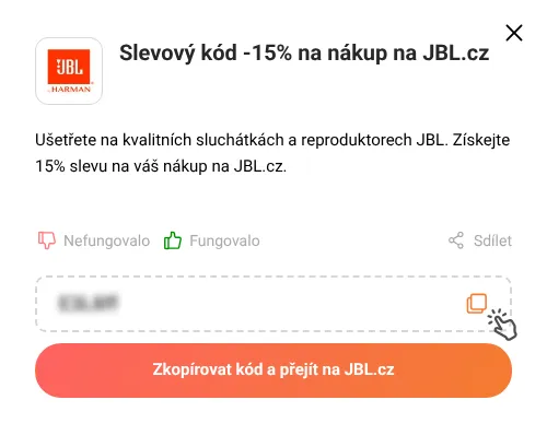 Návod jak zkopírovat slevový kód JBL.cz