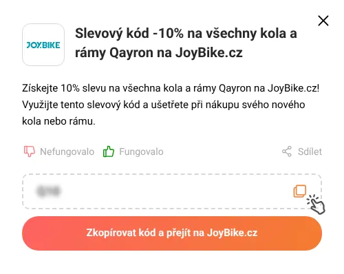 Návod jak zkopírovat slevový kupón JoyBike.cz