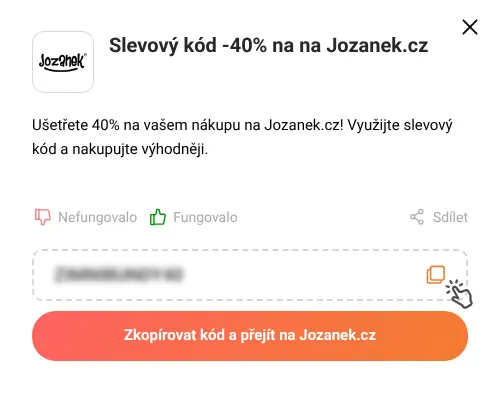 Návod jak zkopírovat slevový kupón Jozanek.cz
