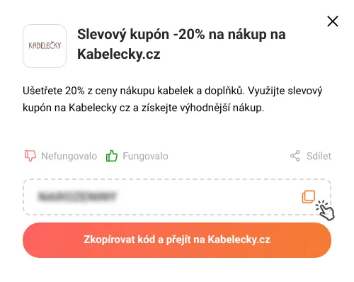 Návod jak zkopírovat slevový kód Kabelecky.cz