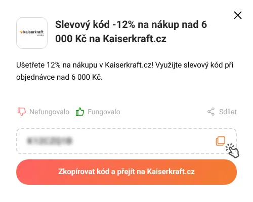 Návod jak zkopírovat slevový poukaz Kaiserkraft.cz