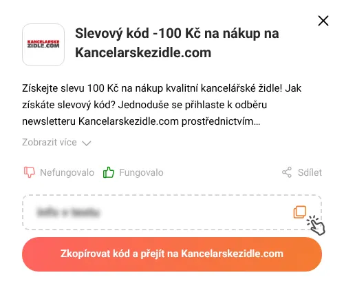 Návod jak zkopírovat slevový kupón Kancelarskezidle.com