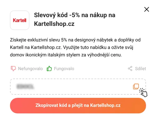 Návod jak zkopírovat slevový kód Kartellshop.cz