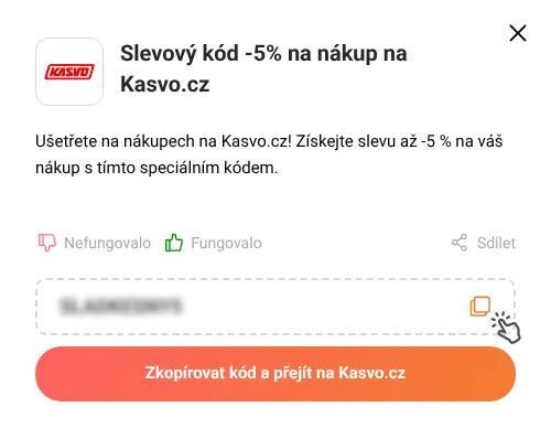 Návod jak zkopírovat slevový kód Kasvo.cz