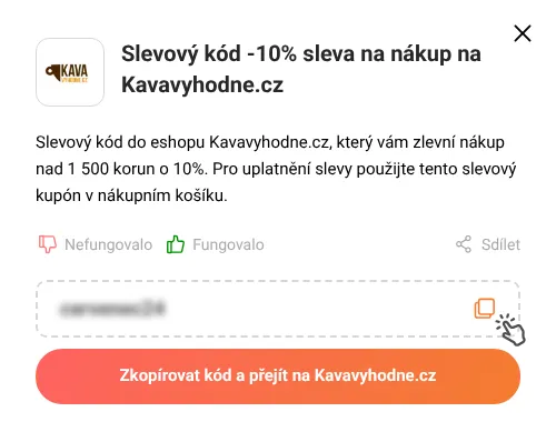 Návod jak zkopírovat slevový kupón Kavavyhodne.cz