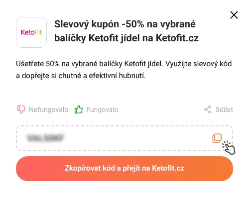 Návod jak zkopírovat slevový kód Ketofit.cz