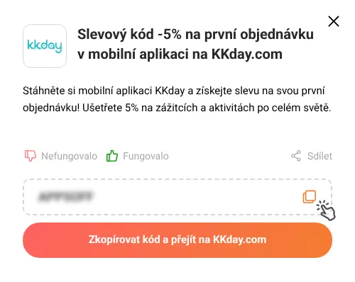 Návod jak zkopírovat slevový kód KKday.com