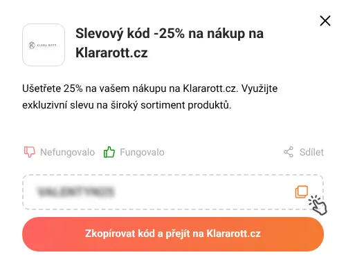 Návod jak zkopírovat slevový kupón Klararott.cz