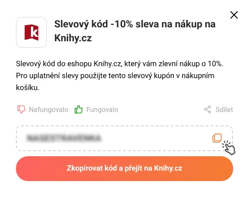 Návod jak zkopírovat slevový kód Knihy.cz