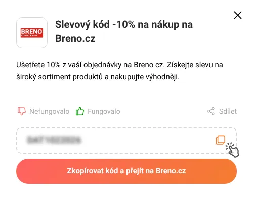 Návod jak zkopírovat slevový kupón Breno.cz