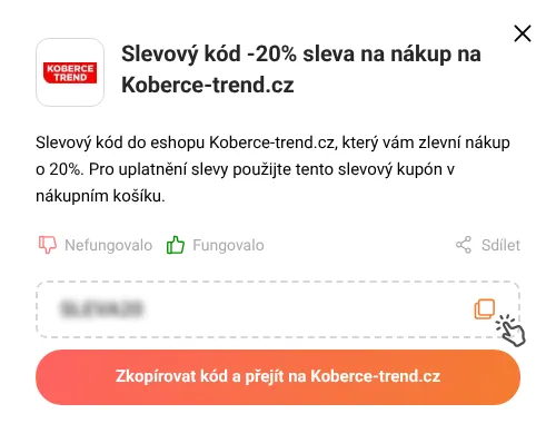 Návod jak zkopírovat slevový kód Koberce-trend.cz