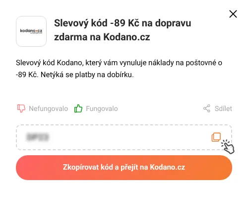 Návod jak zkopírovat slevový kód Kodano.cz