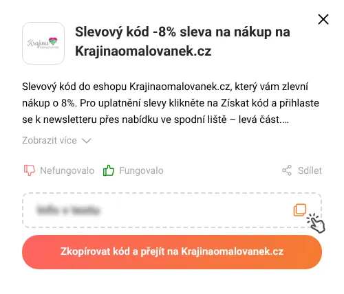 Návod jak zkopírovat slevový kupón Krajinaomalovanek.cz