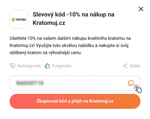 Návod jak zkopírovat slevový kupón Kratomuj.cz