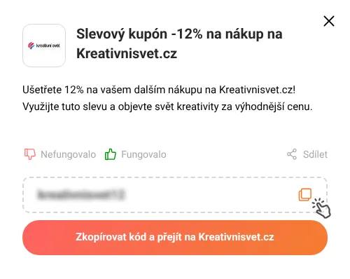 Návod jak zkopírovat slevový kupón Kreativnisvet.cz