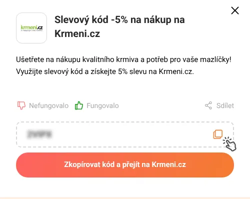 Návod jak zkopírovat slevový kupón Krmeni.cz