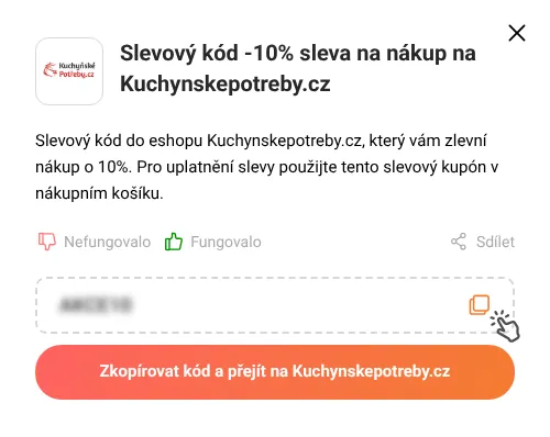 Návod jak zkopírovat slevový kupón Kuchynskepotreby.cz
