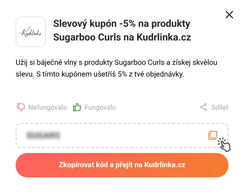 Návod jak zkopírovat slevový kupón Kudrlinka.cz