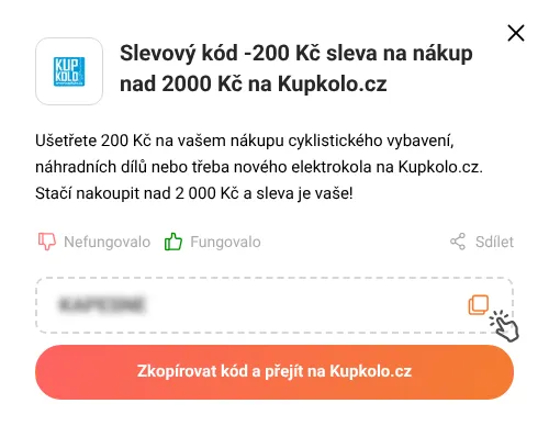 Návod jak zkopírovat slevový kód Kupkolo.cz