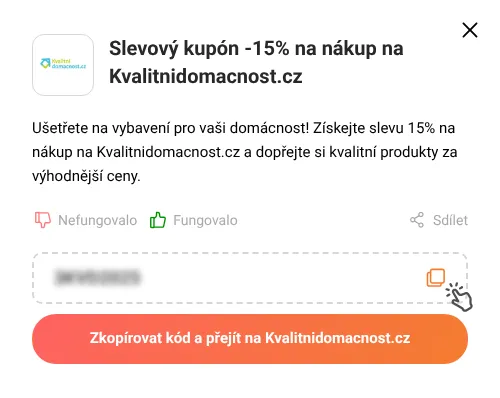Návod jak zkopírovat slevový kupón Kvalitnidomacnost.cz