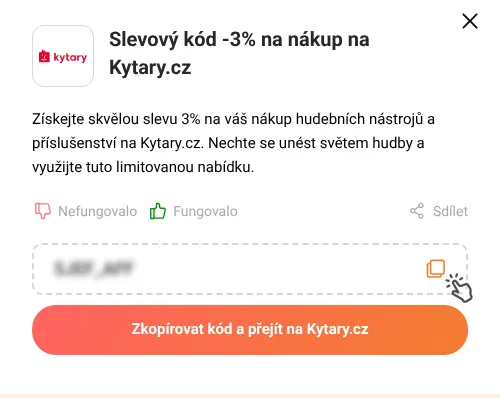 Návod jak zkopírovat slevový kupón Kytary.cz
