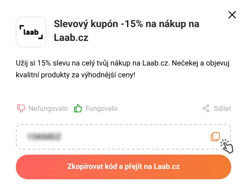 Návod jak zkopírovat slevový kód Laab.cz