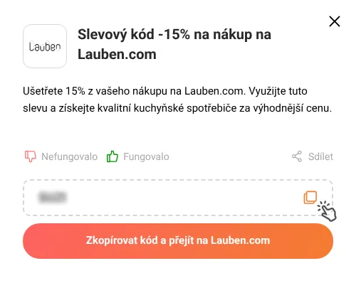Návod jak zkopírovat slevový kód Lauben.com