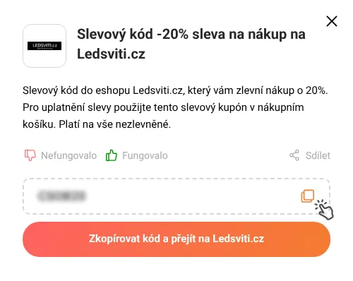 Návod jak zkopírovat slevový kupón Ledsviti.cz