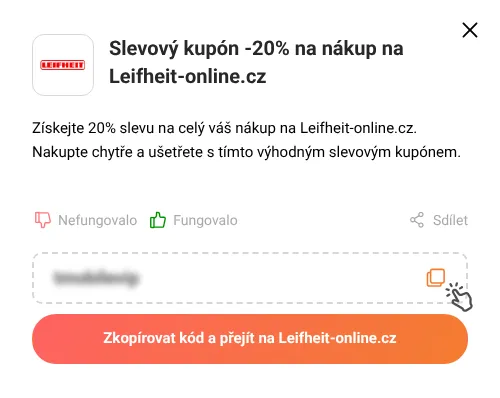 Návod jak zkopírovat slevový kupón Leifheit-online.cz