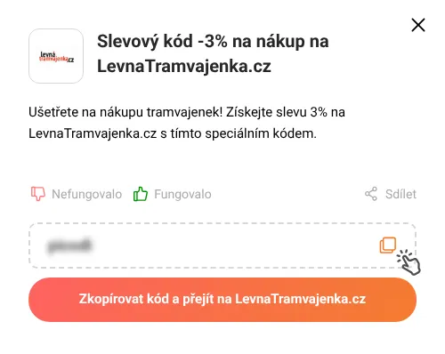 Návod jak zkopírovat slevový kód LevnaTramvajenka.cz