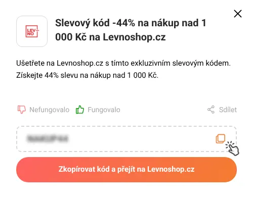 Návod jak zkopírovat slevový kupón Levnoshop.cz