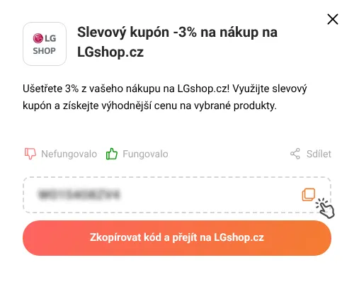 Návod jak zkopírovat slevový kód LGshop.cz
