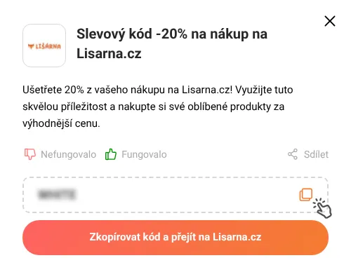 Návod jak zkopírovat promo kód Lisarna.cz