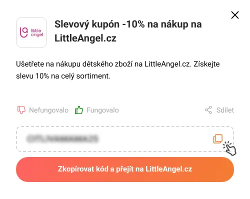 Návod jak zkopírovat slevový kupón LittleAngel.cz