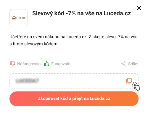 Návod jak zkopírovat slevový kupón Luceda.cz