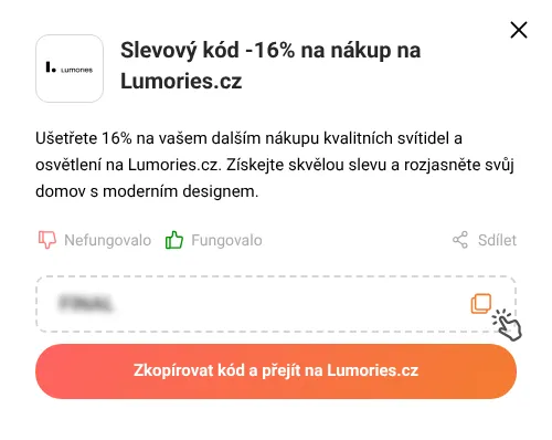 Návod jak zkopírovat slevový kód Lumories.cz