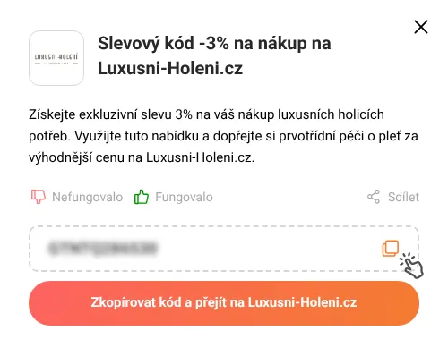 Návod jak zkopírovat slevový kupón Luxusni-Holeni.cz