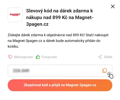 Návod jak zkopírovat slevový kupón Magnet-3pagen.cz