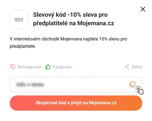 Návod jak zkopírovat slevový kód Mojemana.cz