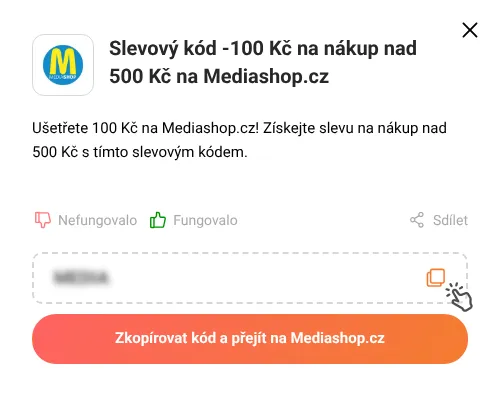 Návod jak zkopírovat slevový kupón Mediashop.cz