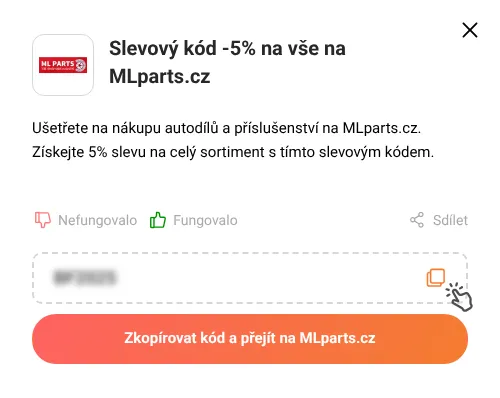 Návod jak zkopírovat slevový kód MLparts.cz