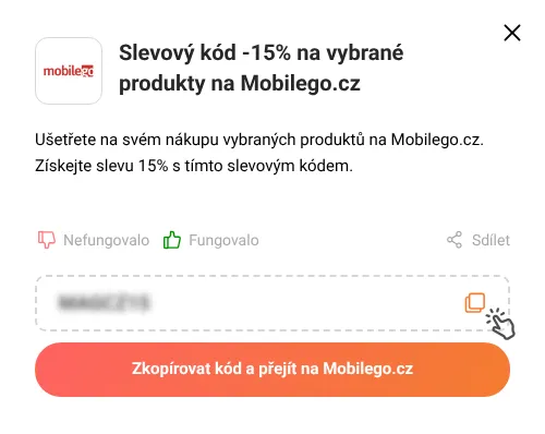 Návod jak zkopírovat slevový kupón Mobilego.cz