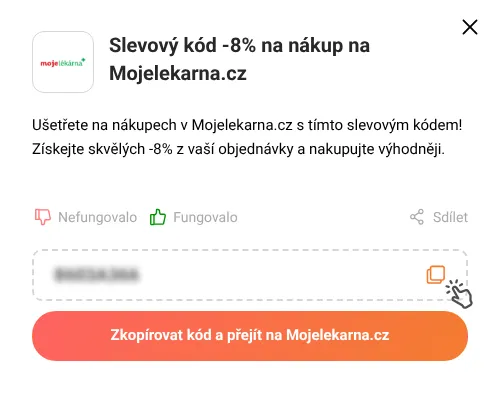Návod jak zkopírovat slevový kód Mojelekarna.cz