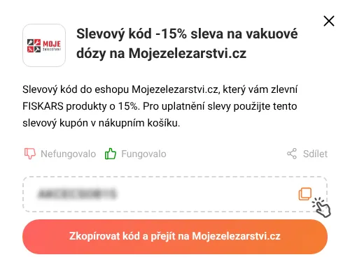 Návod jak zkopírovat slevový kupón Mojezelezarstvi.cz